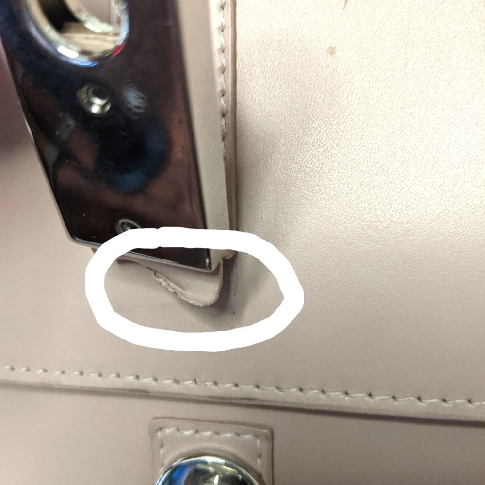 Furla Vintage Top Handle Purse Mauve Light Pink - Picture 9 of 14